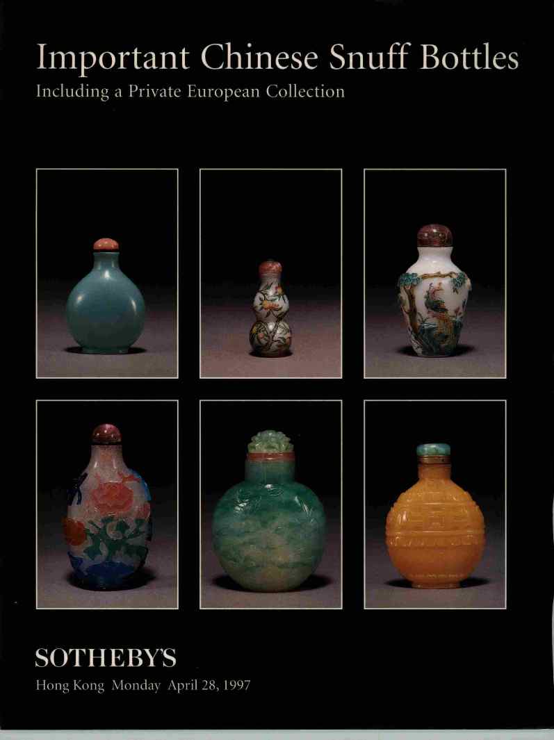 Sothebys April 1997 Important Chinese Snuff Bottles including a P (Digital Only