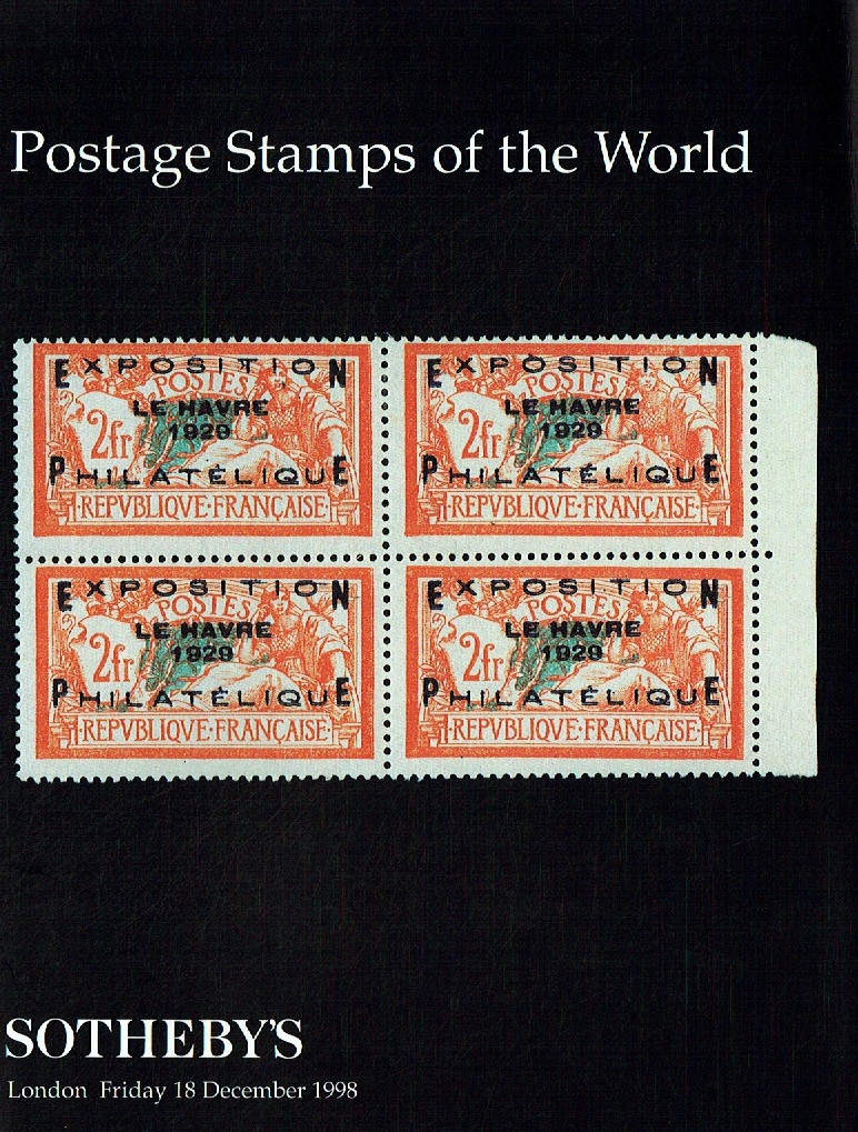 Sothebys December 1998 Postage Stamps of the World (Digital Only)