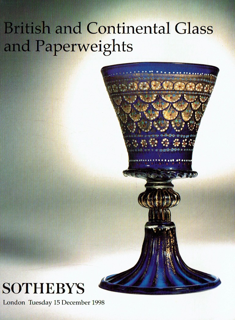 Sothebys 15th December 1998 British & Continental Glass & Paperw (Digital Only)