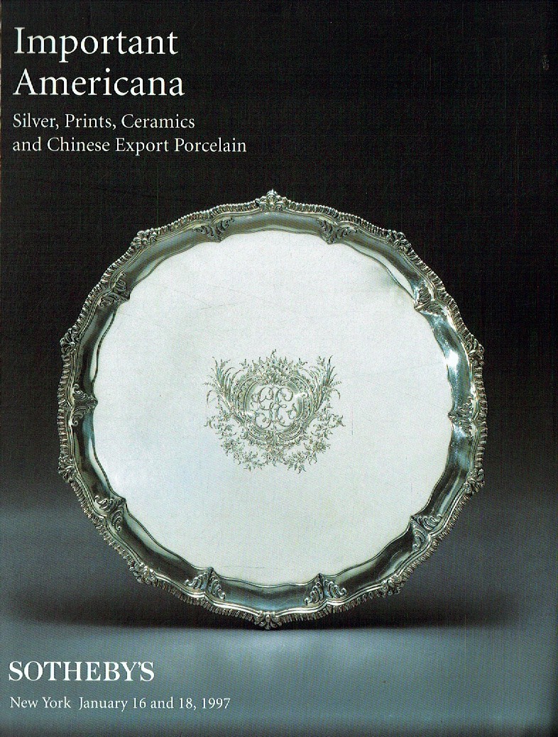 Sothebys & 18th January 1997 Important Americana Silver, Prints, (Digital Only)