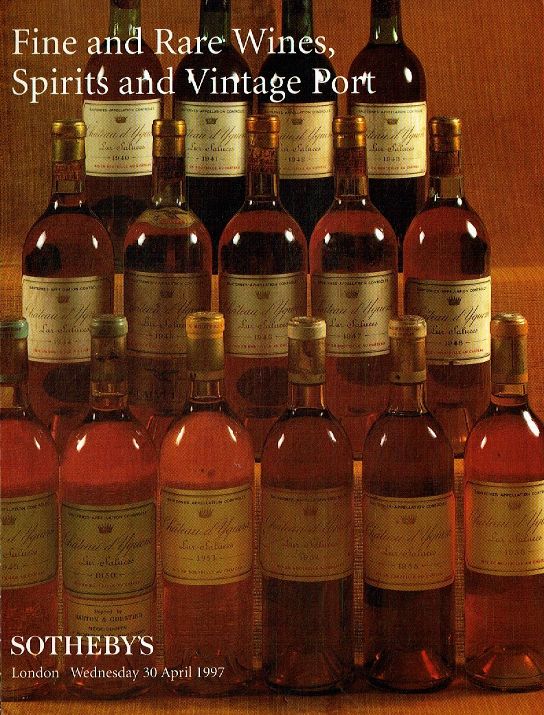 Sothebys April 1997 Fine & Rare Wines, Spirits and Vintage Port (Digital Only)