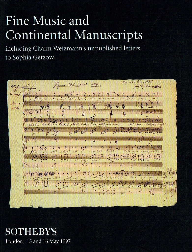 Sothebys & 16th May 1997 Fine Music and Continental Manuscripts i (Digital Only