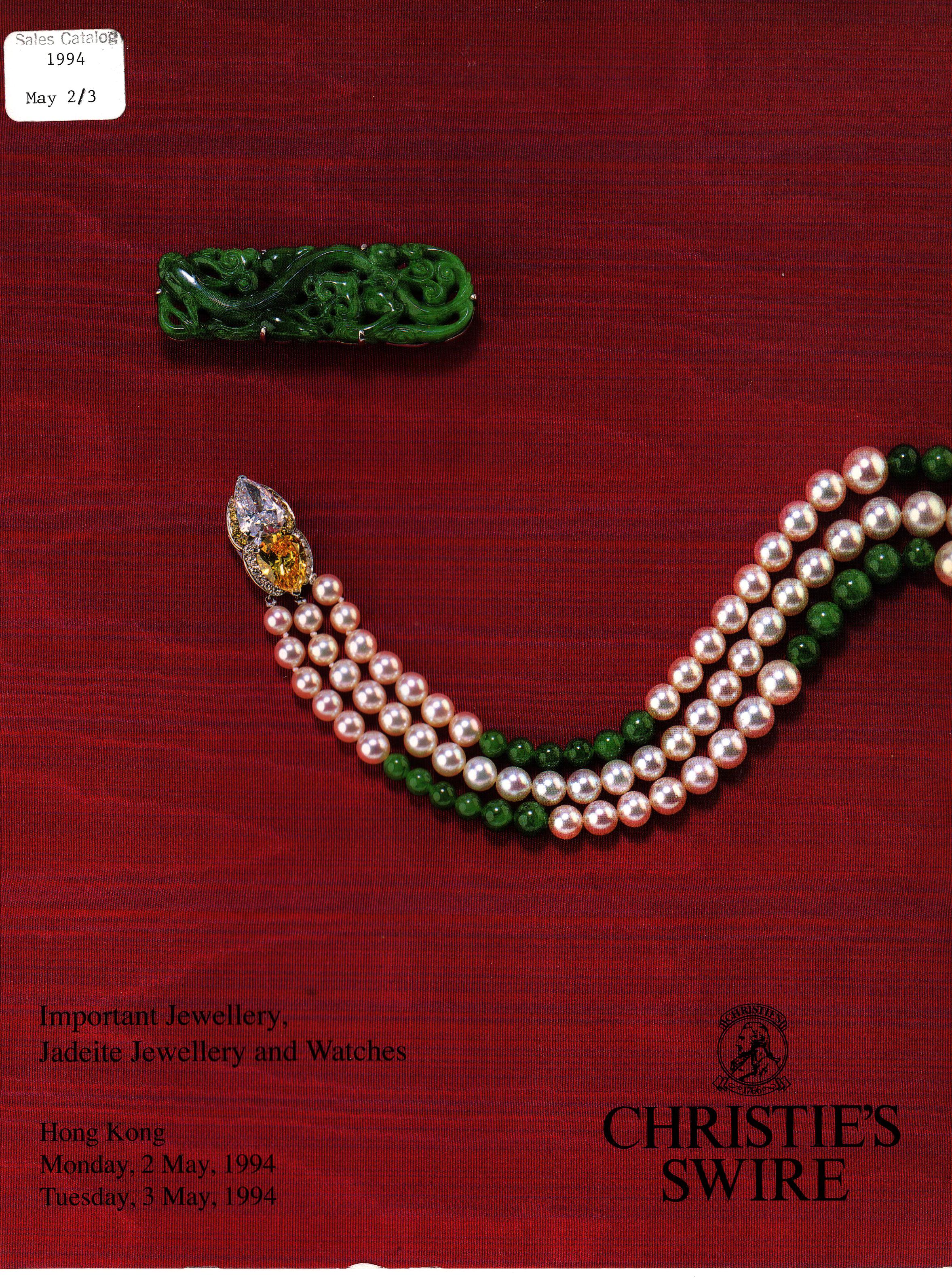 Christies May 1994 Important Jewellery, Jadeite Jewellery (Digital Only)