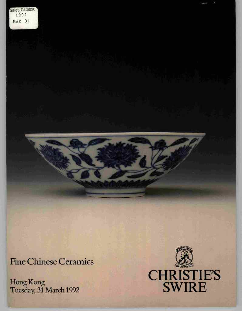 Christies March 1992 Fine Chinese Ceramics (Digital Only)