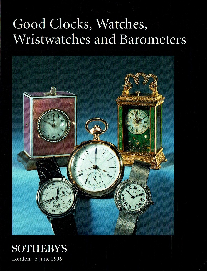 Sothebys June 1996 Good Clocks, Watches, Wriswatches (Digital Only)