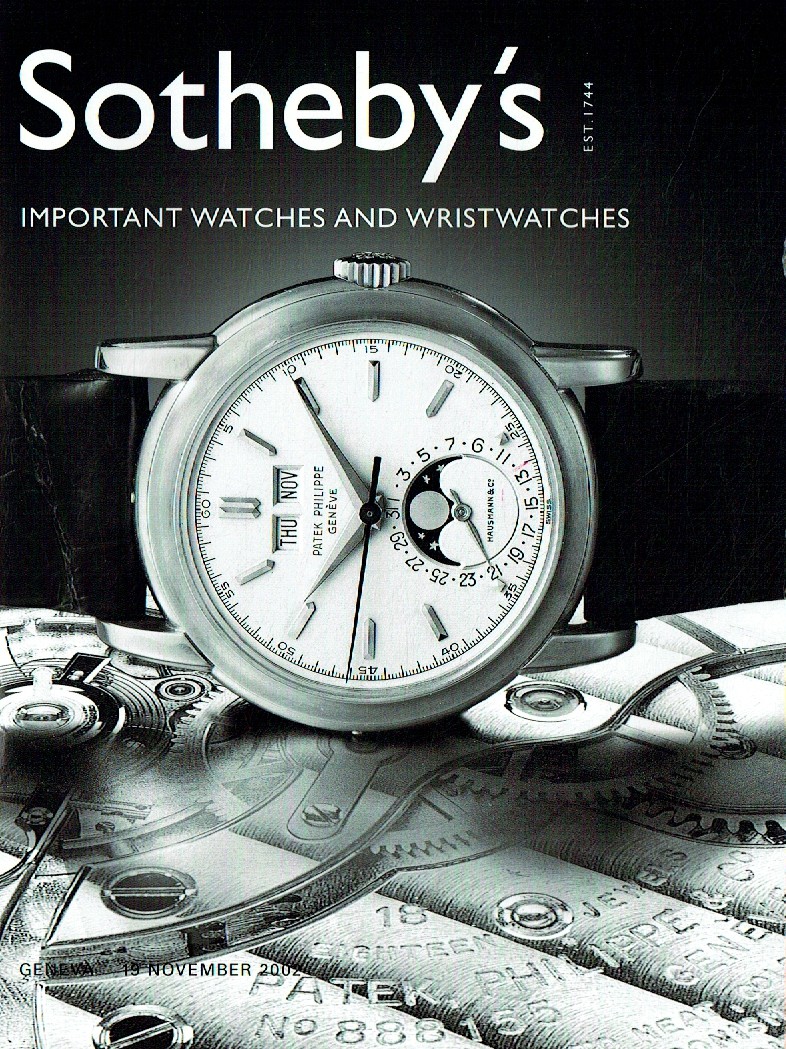 Sothebys November 2002 Important Watches and Wristwatches (Digital Only)