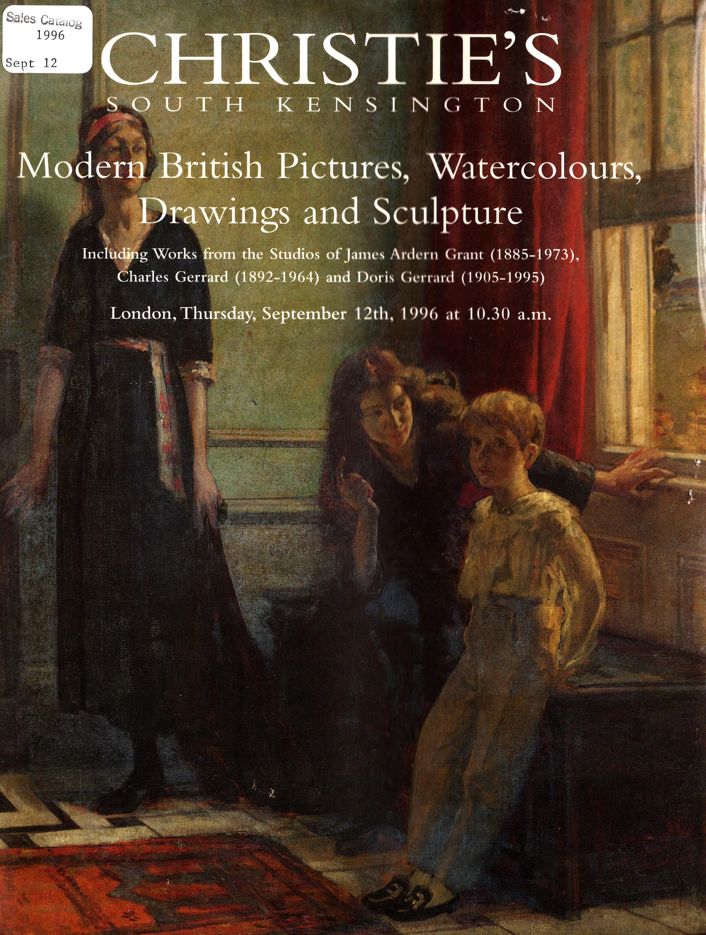 Christies September 1996 Modern British Paintings, Watercolours, (Digital Only)