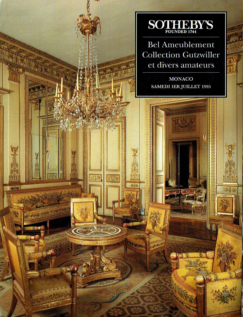 Sothebys July 1995 French Furniture Collection Gutzwiller & Diver (Digital Only