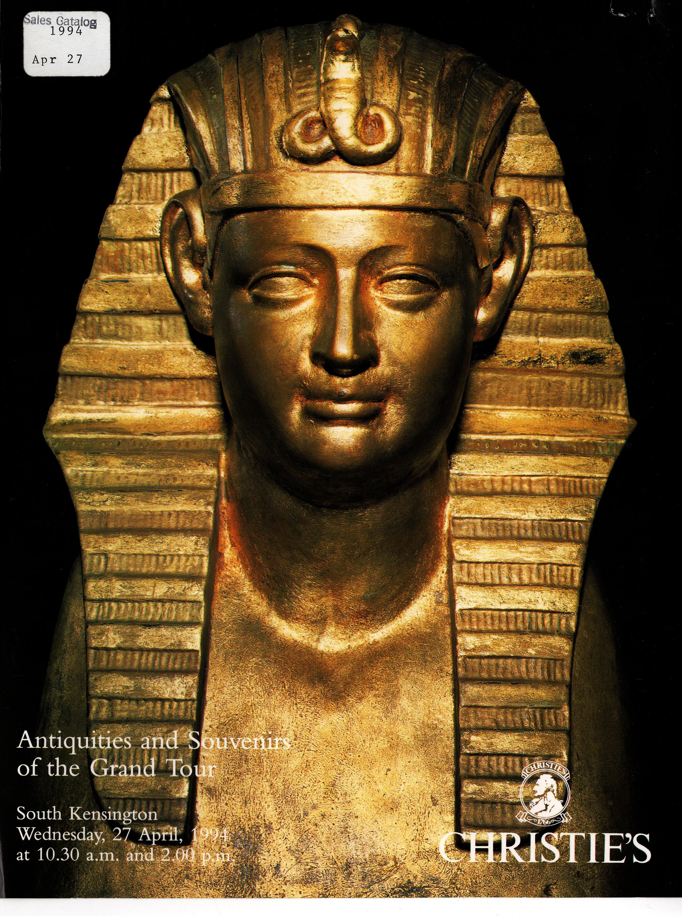 Christies April 1994 Antiquities & Souvenirs of the Grand Tour (Digital Only)