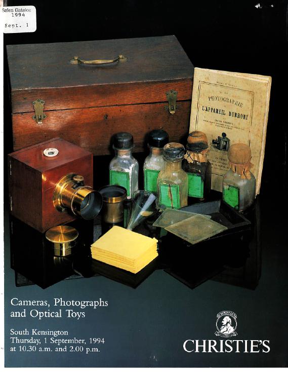 Christies September 1994 Cameras, Photographs & Optical Toys (Digital Only)