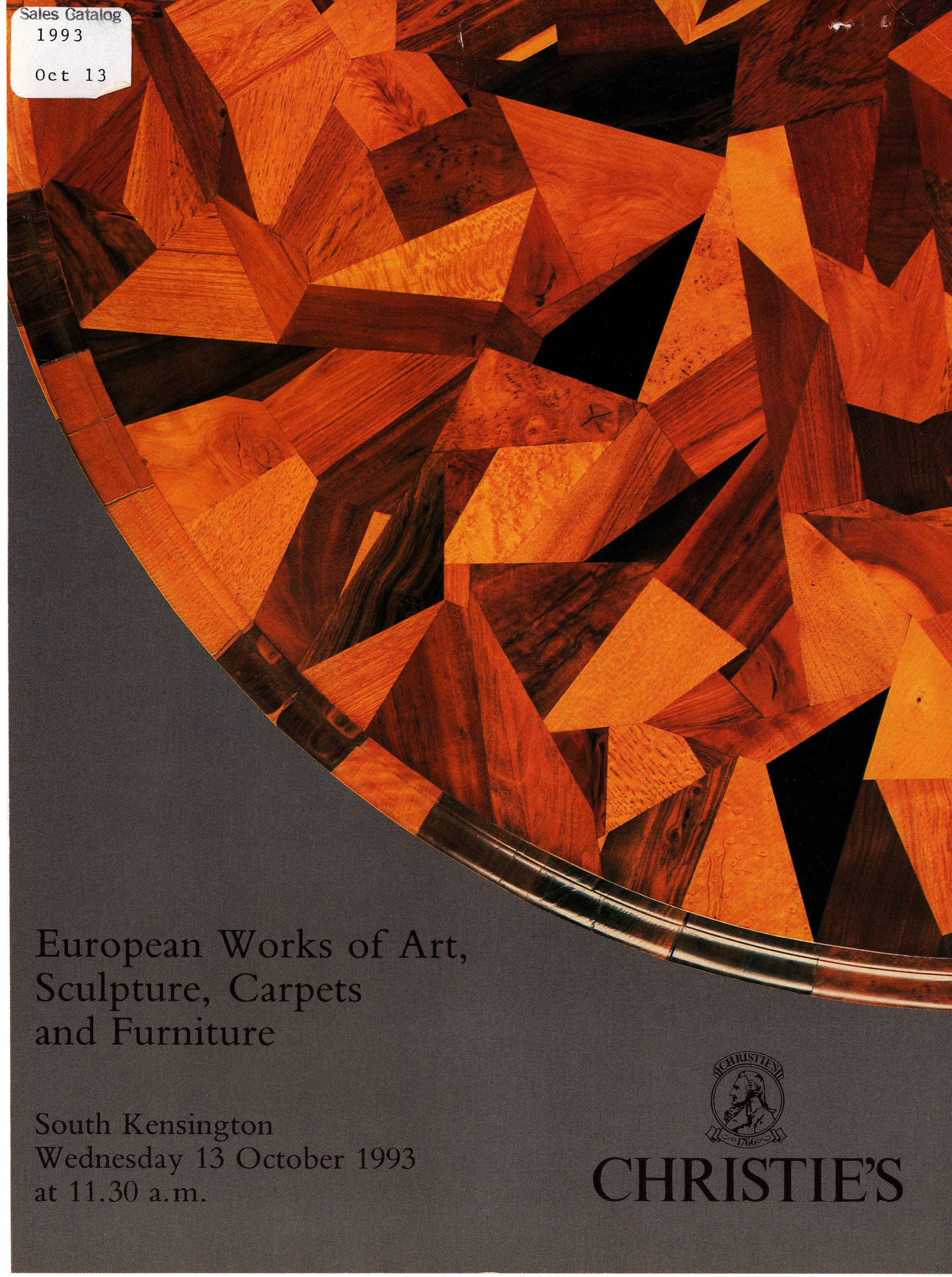 Christies October 1993 European Works of Art, Sculpture, Carpets (Digital Only)