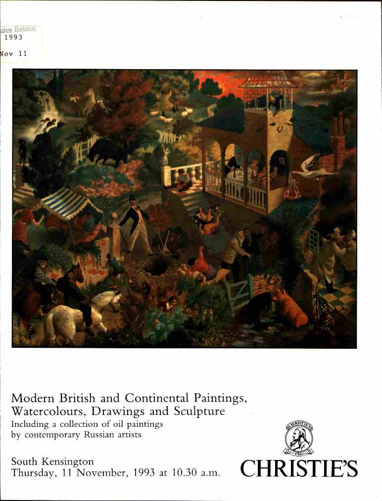 Christies November 1993 Modern British & Continental Paintings, (Digital Only)