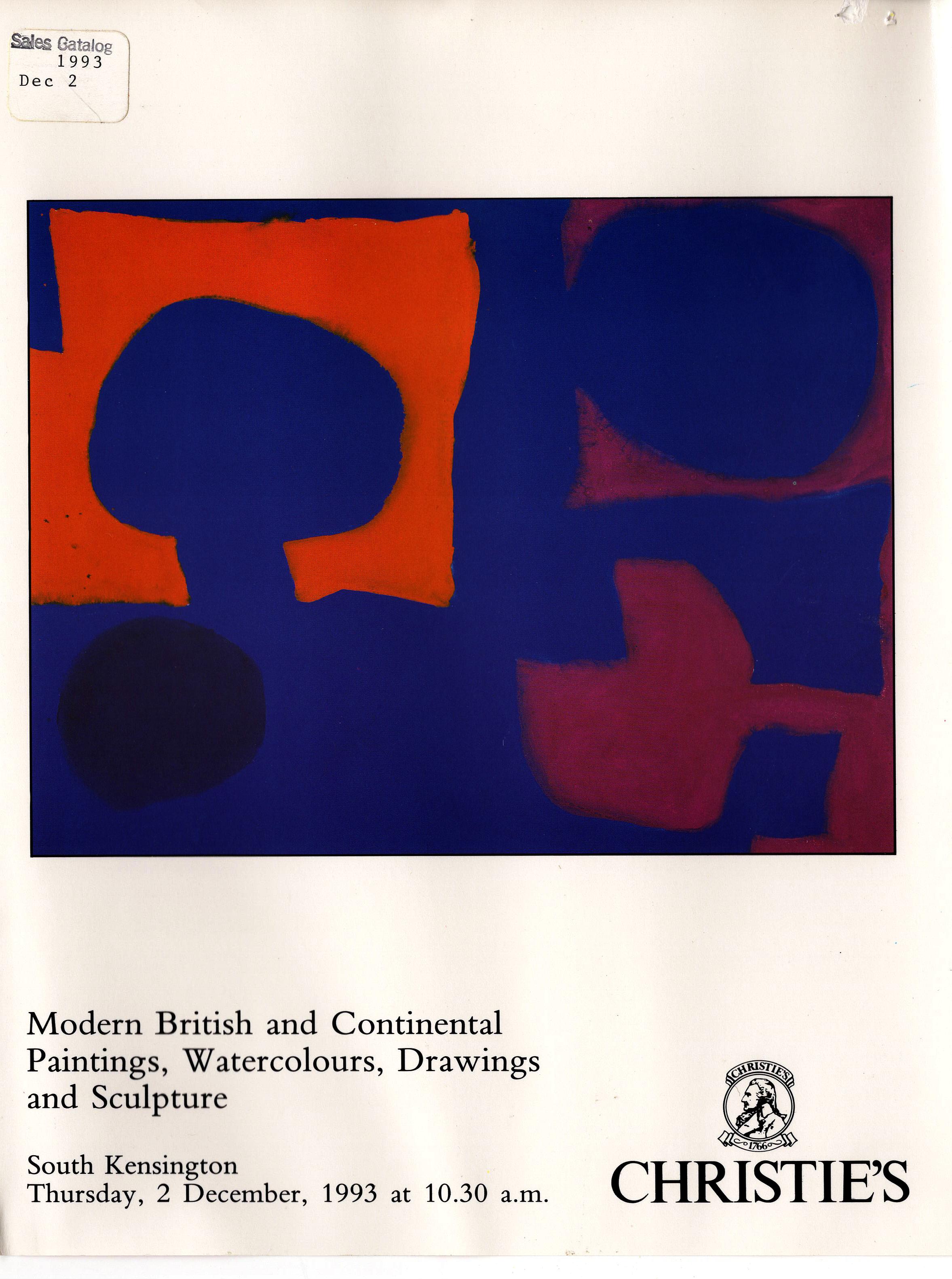 Christies December 1993 Modern British & Continental Paintings, (Digital Only)