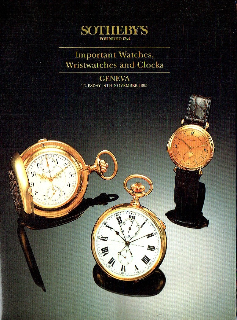 Sothebys November 1995 Important Watches, Wristwatches & Clocks (Digital Only)