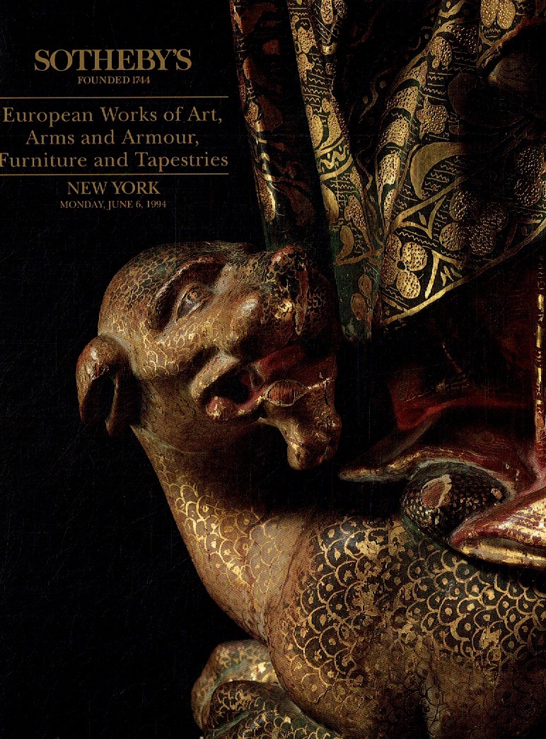 Sothebys June 1994 European Works of Art, Arms & Armour, Furnitur (Digital Only