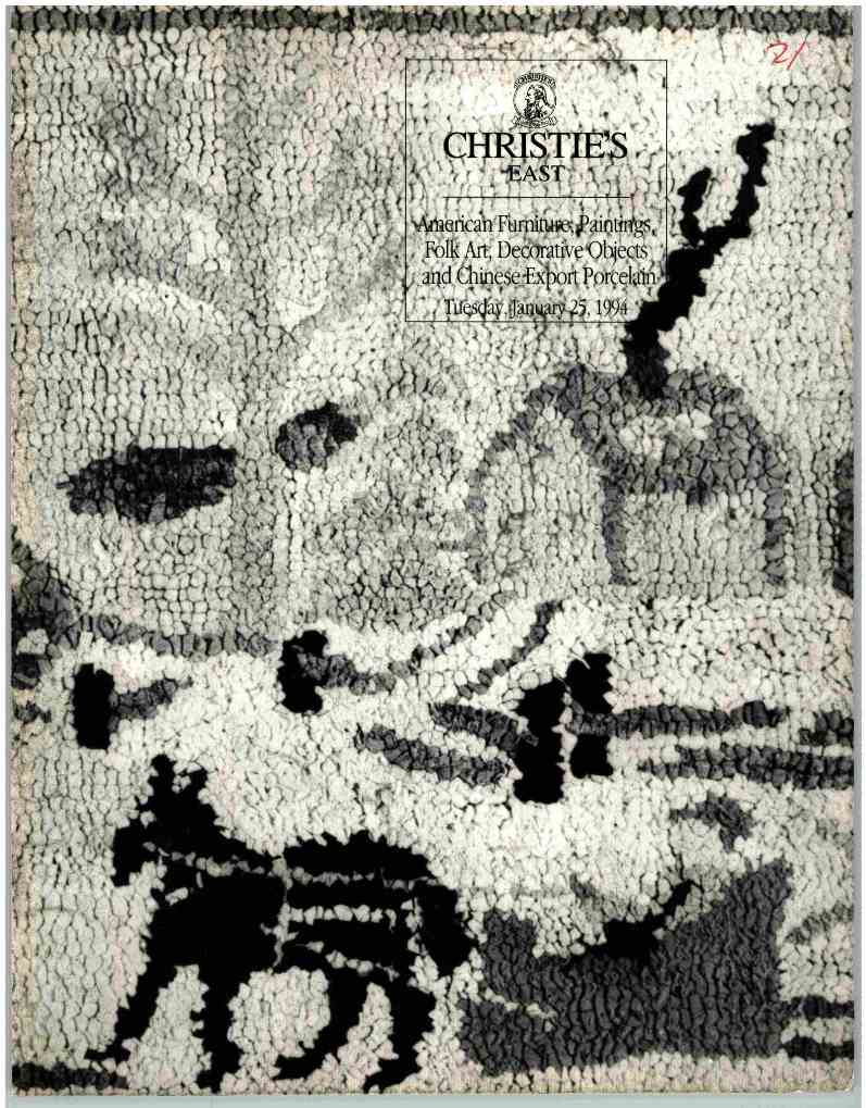 Christies January 1994 American Furniture, Paintings, Folk Art, (Digital Only)