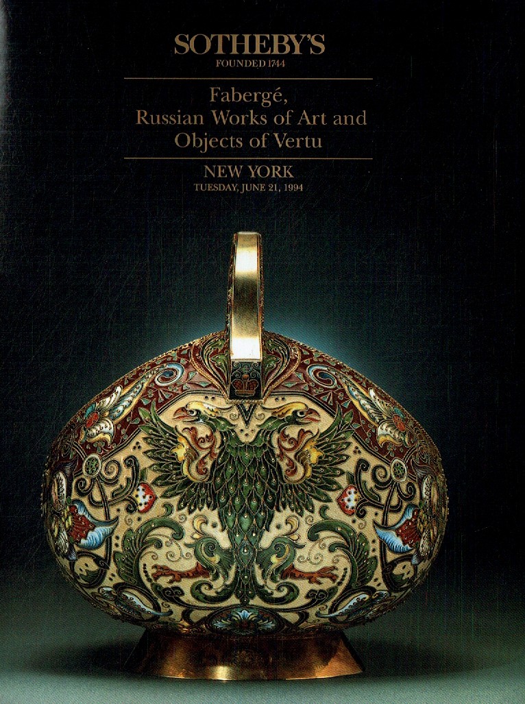 Sothebys June 1994 Faberge, Russian Works of Art & Objects of Ver (Digital Only)