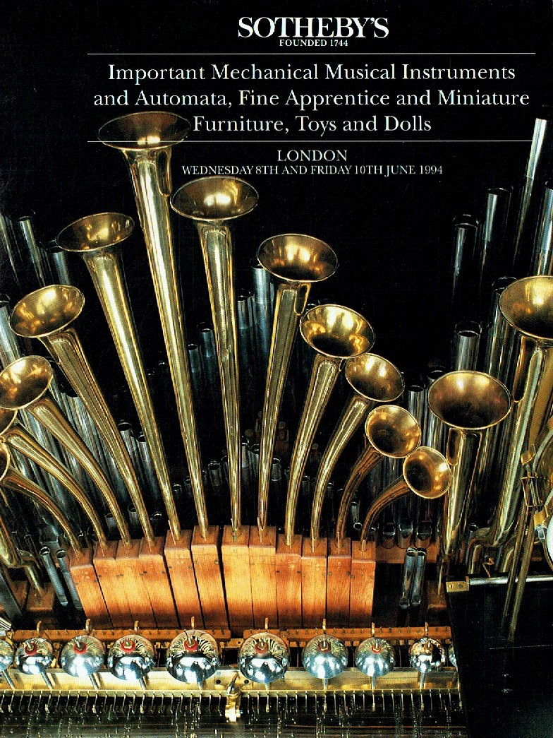 Sothebys June 1994 Important Mechanical Musical Instrument (Digital Only)