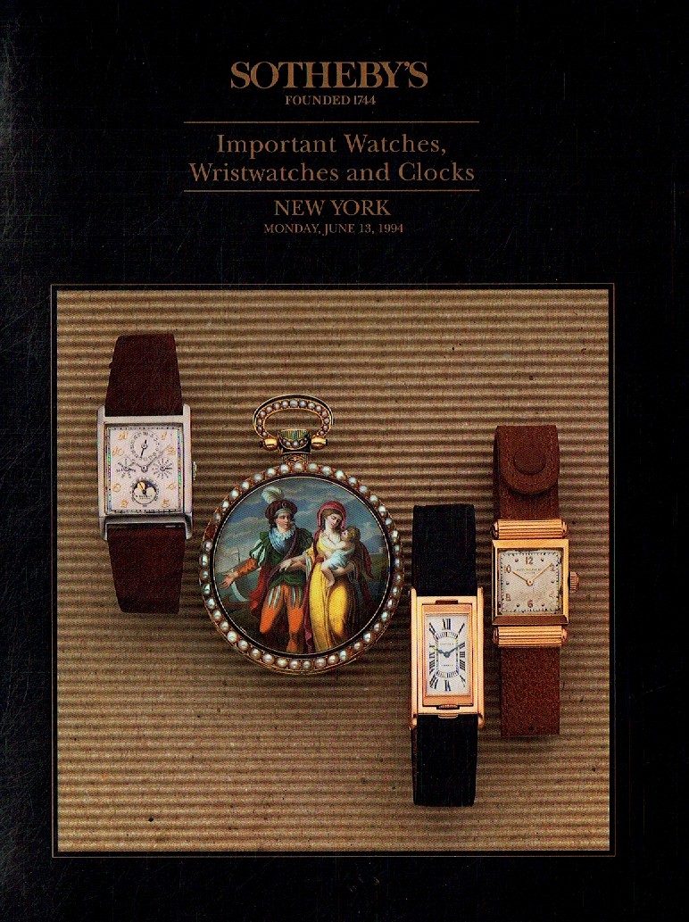 Sothebys June 1994 Important Watches, Wristwatches and Clocks (Digital Only)