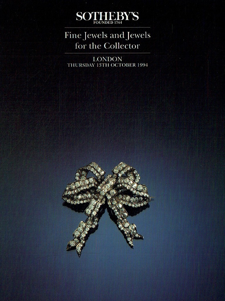 Sothebys October 1994 Fine Jewels and Jewels for The Collector (Digital Only)