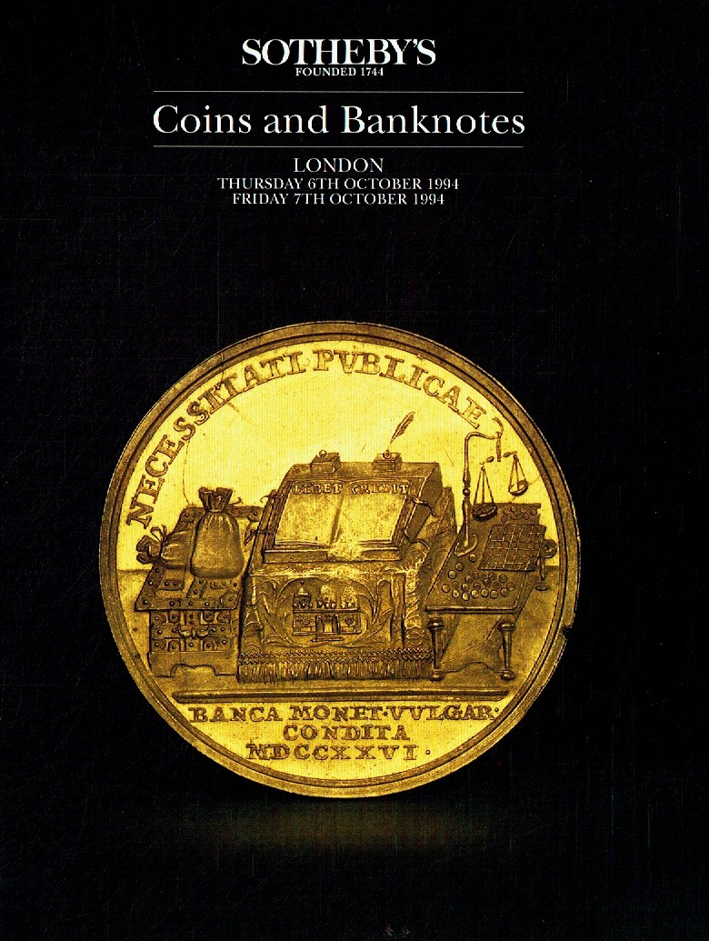 Sothebys & 7th October 1994 Coins and Banknotes (Digital Only)