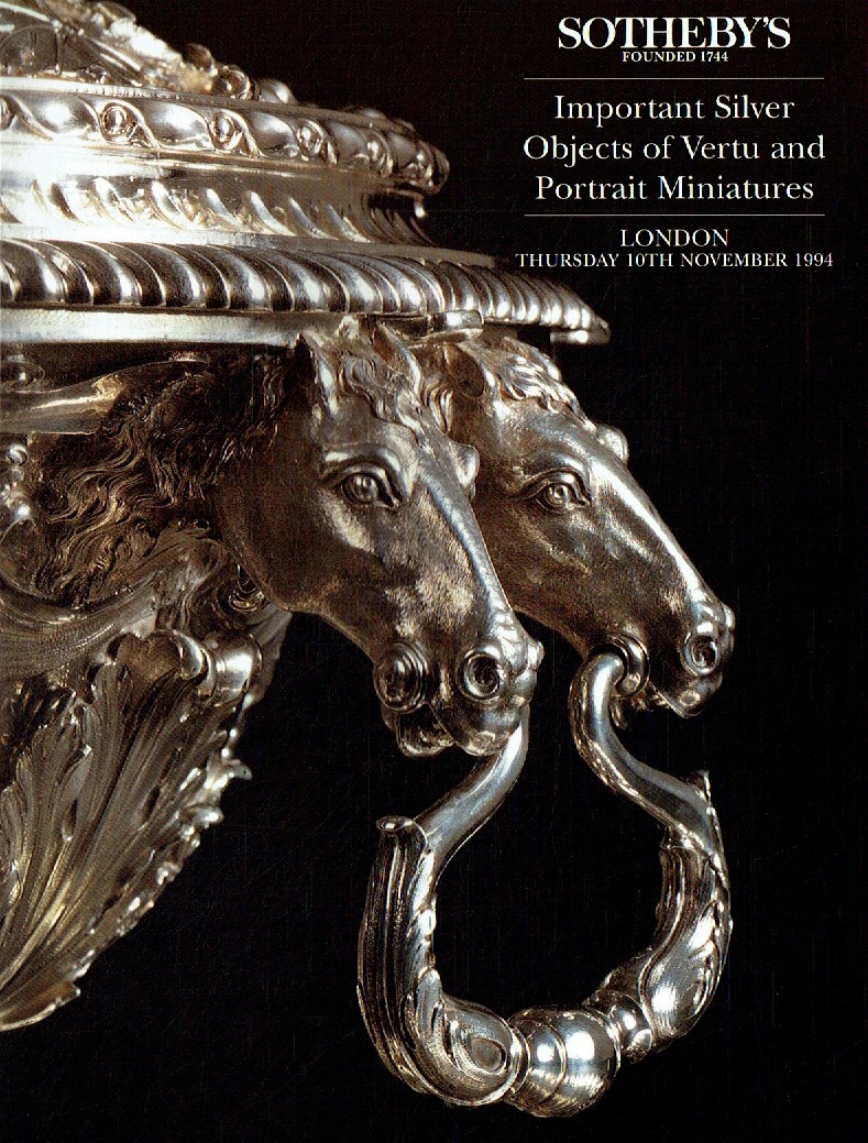 Sothebys November 1994 Important Silver, Objects of Vertu & Portr (Digital Only)