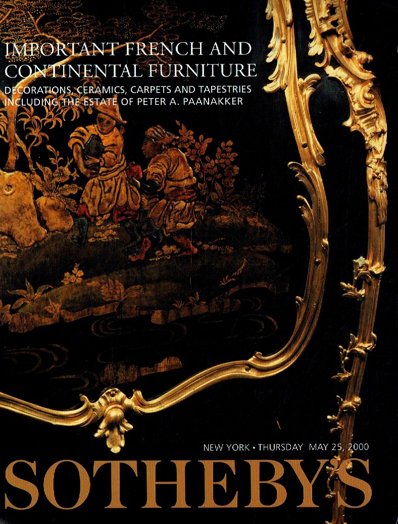 Sothebys May 2000 Important French & Continental Furniture, Decor (Digital Only)