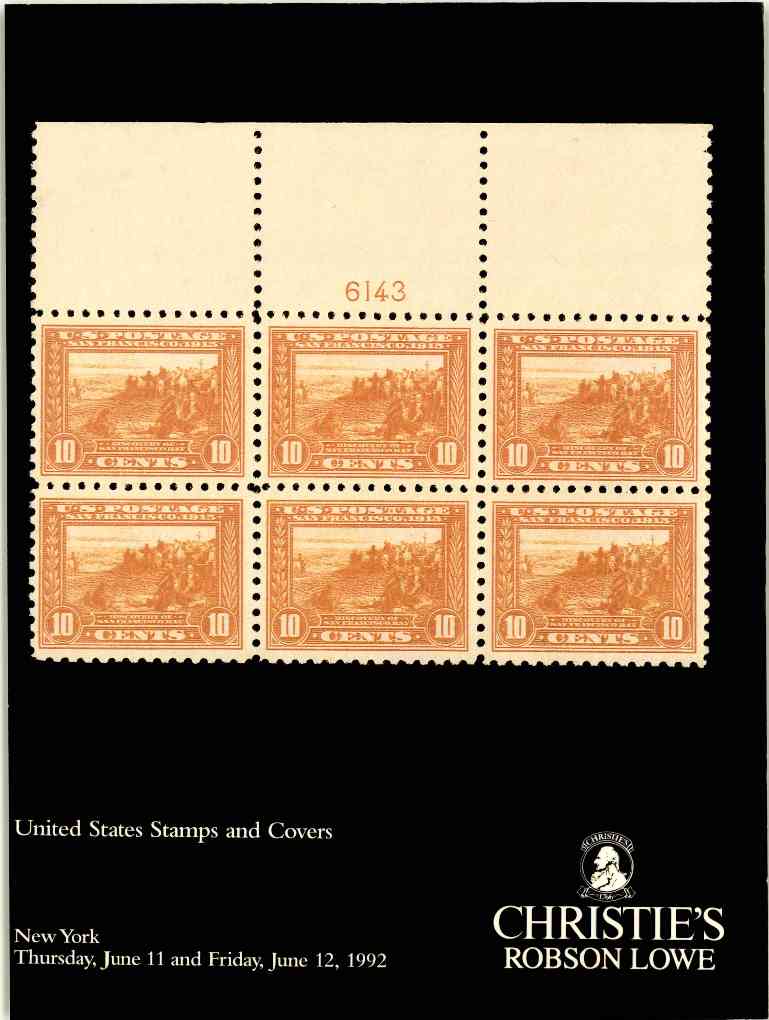 Christies June 1992 United States Stamps & Covers (Digital Only)