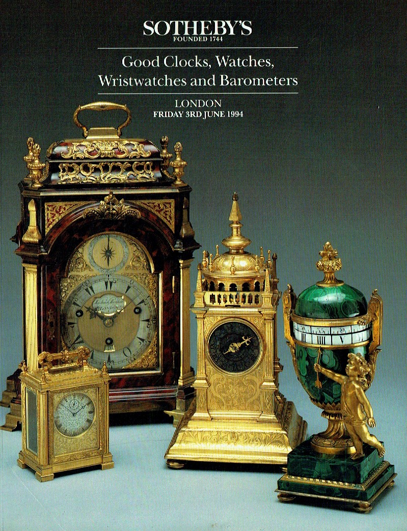 Sothebys June 1994 Good Clocks, Watches, Wristwatches & Barometer (Digital Only)