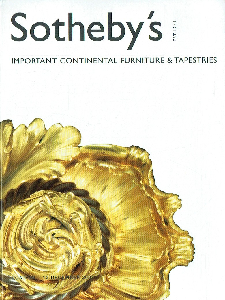 Sothebys December 2001 Important Continental Furniture & Tapestri (Digital Only