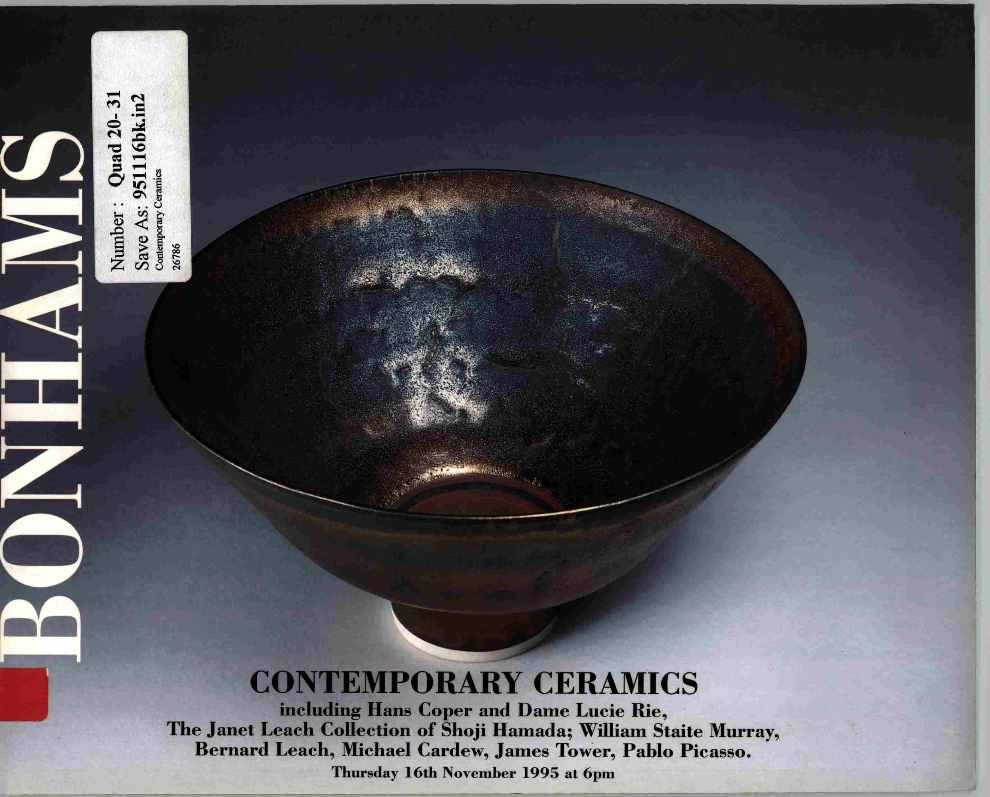 Bonhams November 1995 Contemporary Ceramics (Digital Only)