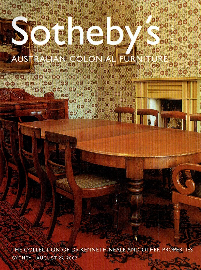 Sothebys August 2002 Australian Colonial Furniture. The Collectio (Digital Only