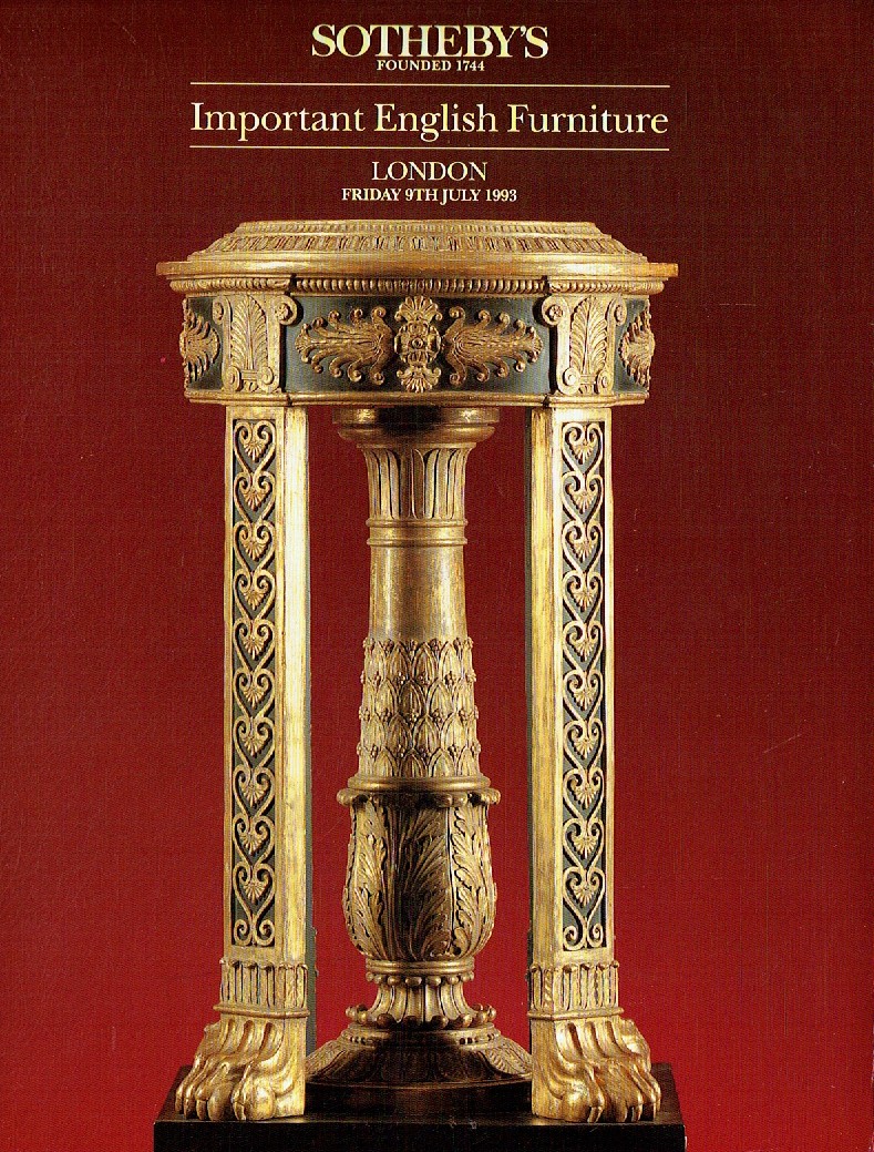 Sothebys July 1993 Important English Furniture (Digital Only)