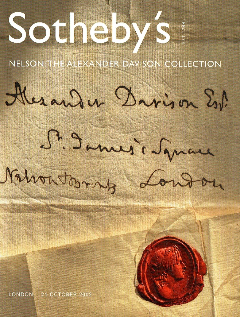 Sothebys October 2002 Nelson: The Alexander Davison Collection (Digital Only)