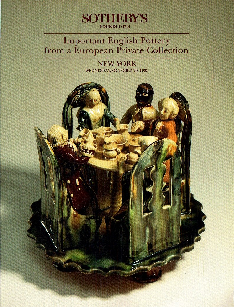 Sothebys October 1993 Important English Pottery from a European P (Digital Only