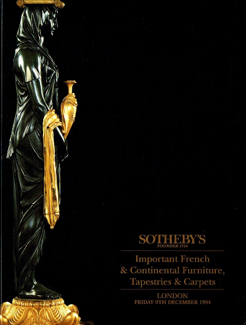 Sothebys December 1994 Important French & Continental Furniture, (Digital Only)