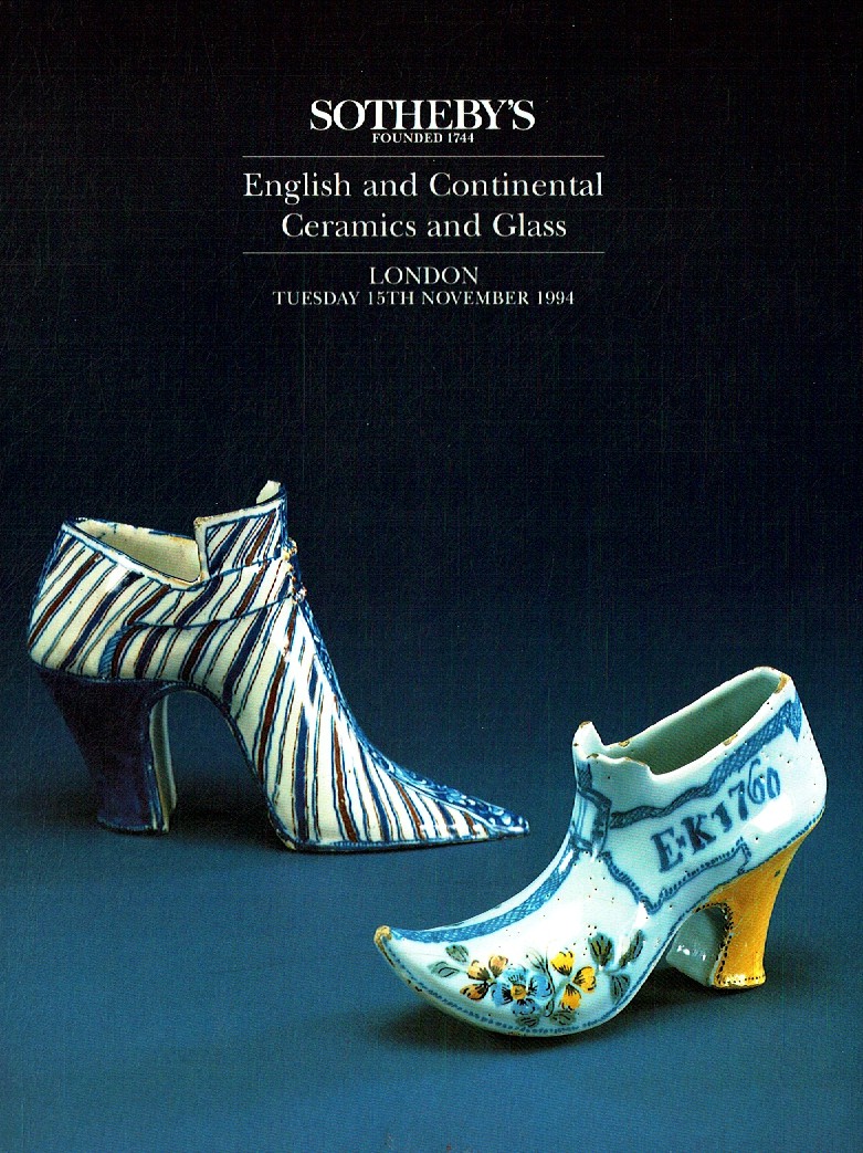 Sothebys November 1994 English and Continental Ceramics and Glass (Digital Only)