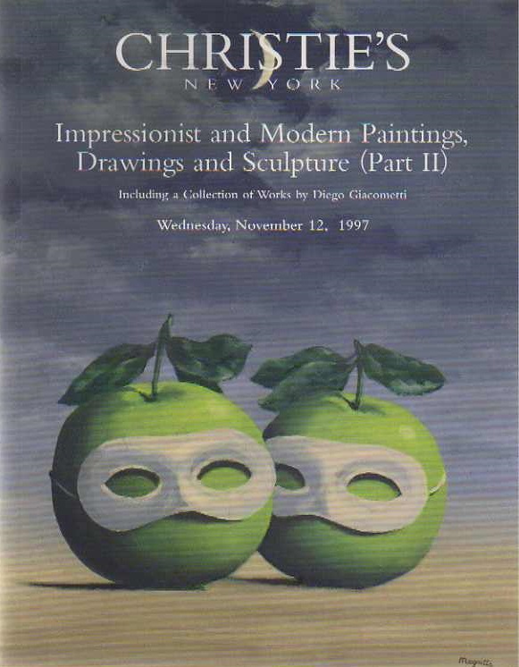 Christies November 1997 Impressionist and Modern Paintings, Draw (Digital Only)