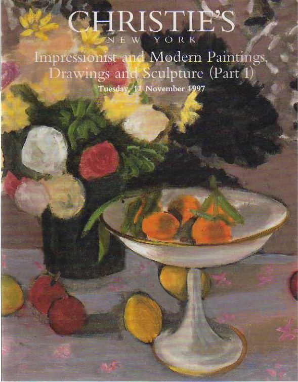 Christies November 1997 Impressionist and Modern Paintings, Draw (Digital Only)