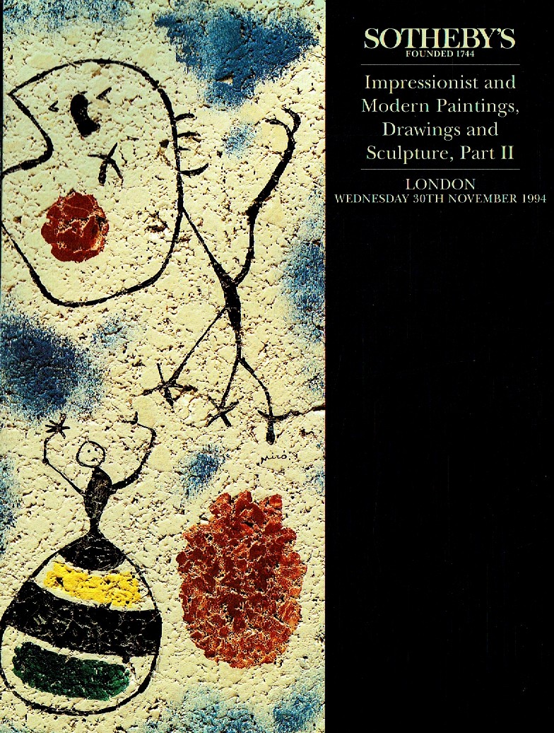 Sothebys November 1994 Impressionist and Modern Paintings, Drawin (Digital Only