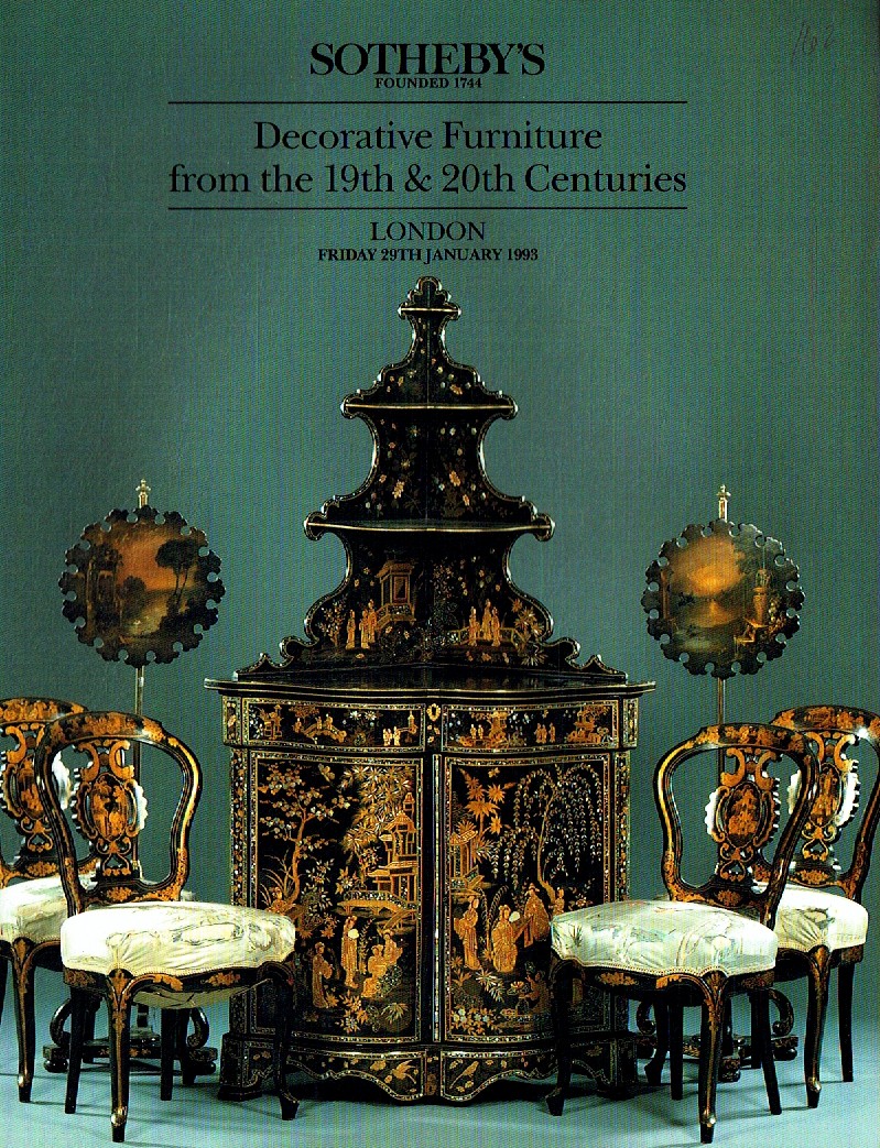 Sothebys January 1993 Decorative Furniture from the 19th and 20th (Digital Only)