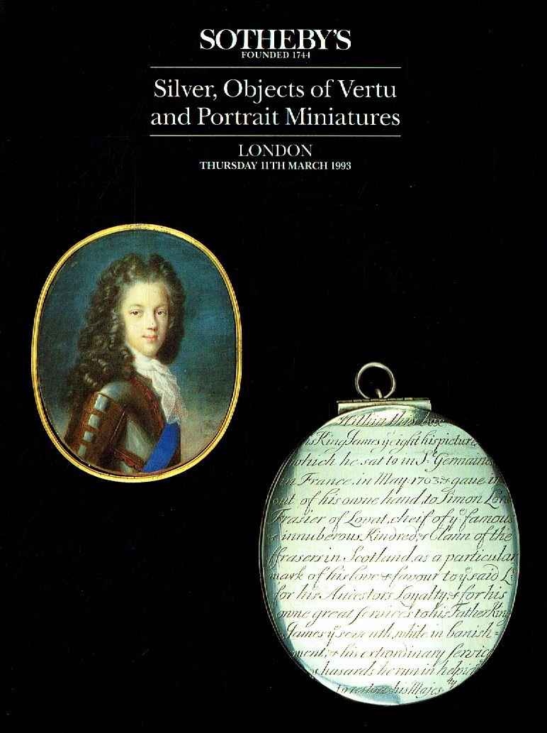 Sothebys March 1993 Silver, Portrait Miniatures and Objects of Ve (Digital Only)