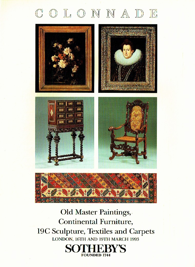 Sothebys March 1993 Old Master Paintings, Continental Furn (Digital Only)