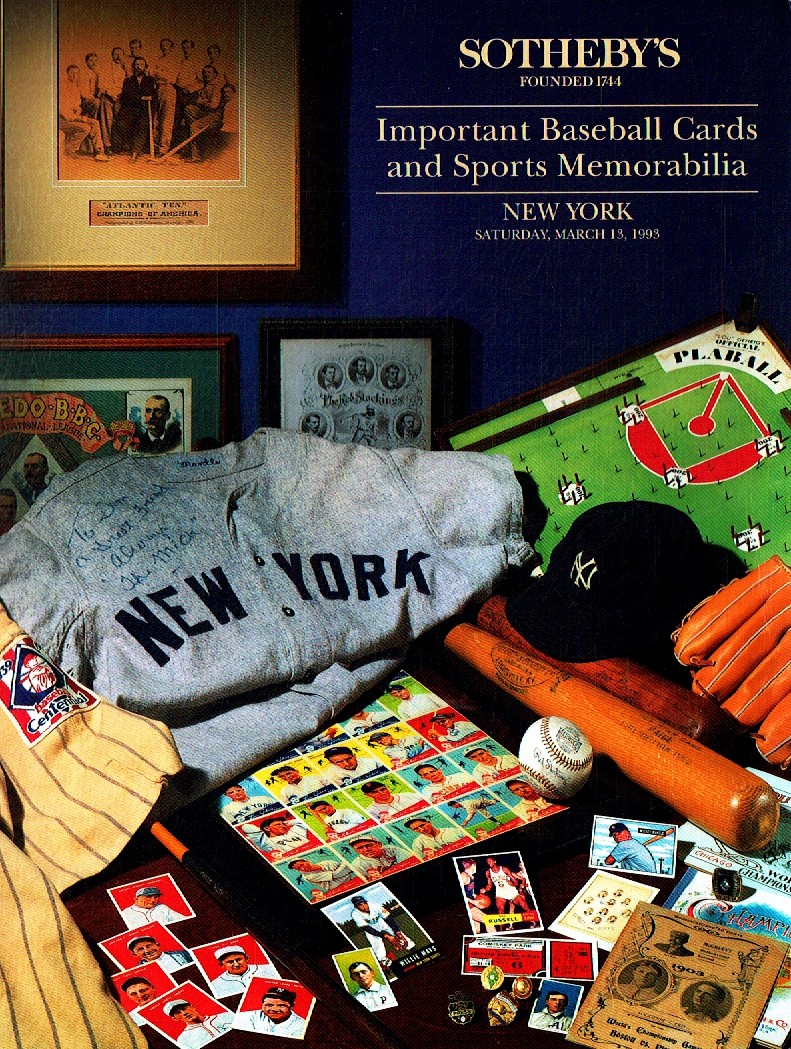 Sothebys March 1993 Important Basebell Cards & Sports Memorabilia (Digital Only)