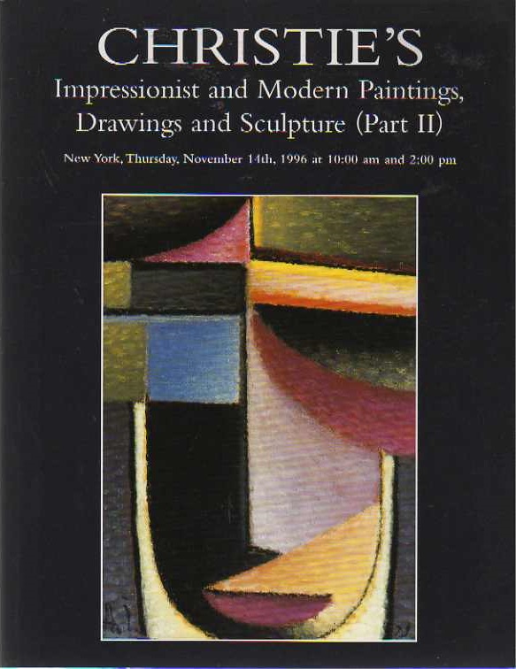 Christies November 1996 Impressionist and Modern Paintings, Draw (Digital Only)