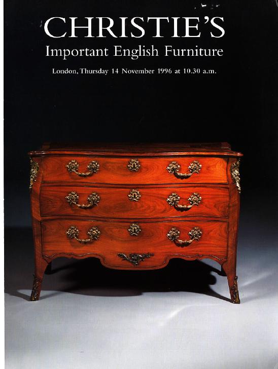 Christies November 1996 Important English Furniture (Digital Only)