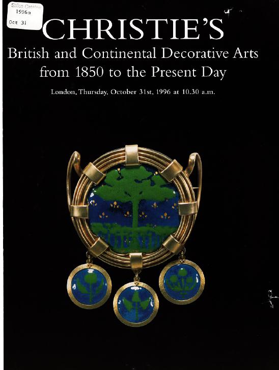 Christies October 1996 British & Continental Decorative Arts Fro (Digital Only)