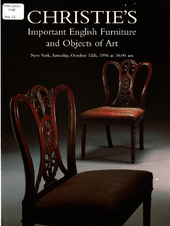 Christies October 1996 Important English Furniture & Objects of (Digital Only)