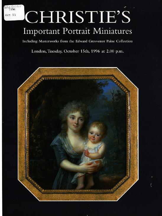 Christies October 1996 Important Portrait Miniatures including M (Digital Only)