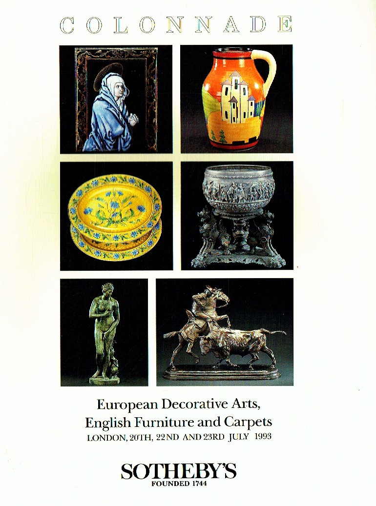 Sothebys July 1993 European Decorative Arts & English (Digital Only)